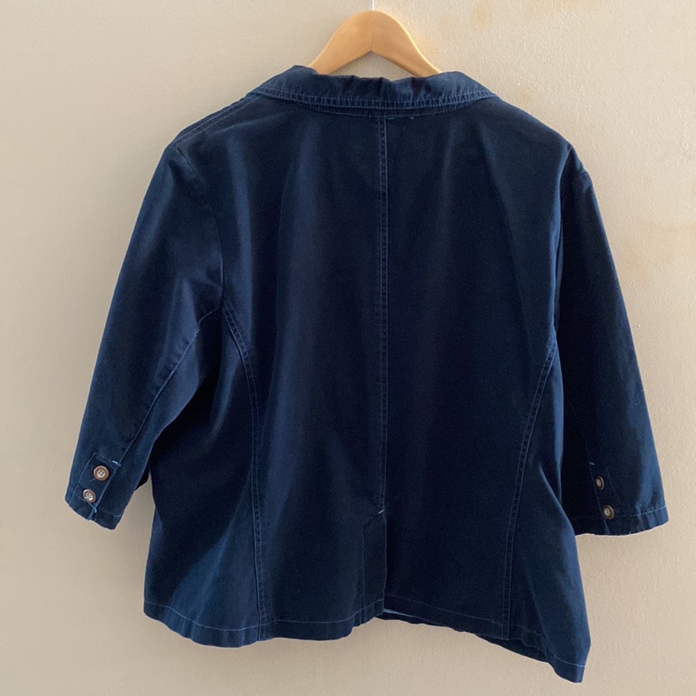 Navy blue Cotton Ginny Plus size jacket. - Picture 2 of 5